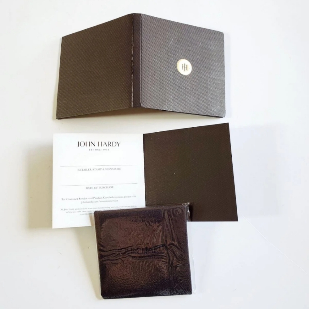 John Hardy Jewelry cleaning cloth and brochure